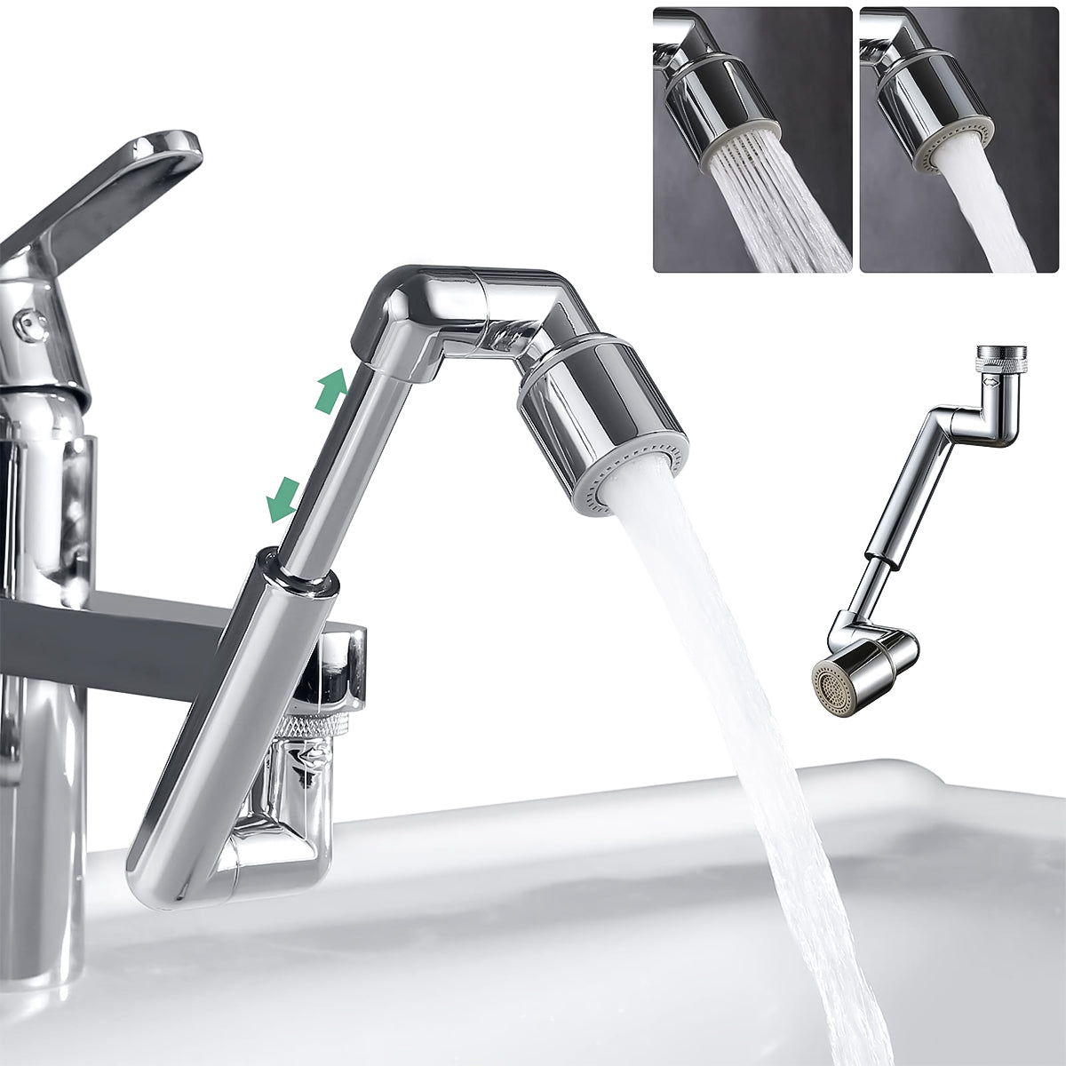 HASTHIP Pivoting Faucet Extender Sink Aerator with Retractable Arm Multi Angle Flexible Faucet Attachment Universal Extender for Kitchen, Bathroom HASTHIP Pivoting Faucet Extender Sink Aerator with Retractable Arm Multi Angle Flexible Faucet Attachment Universal Extender for Kitchen, Bathroom